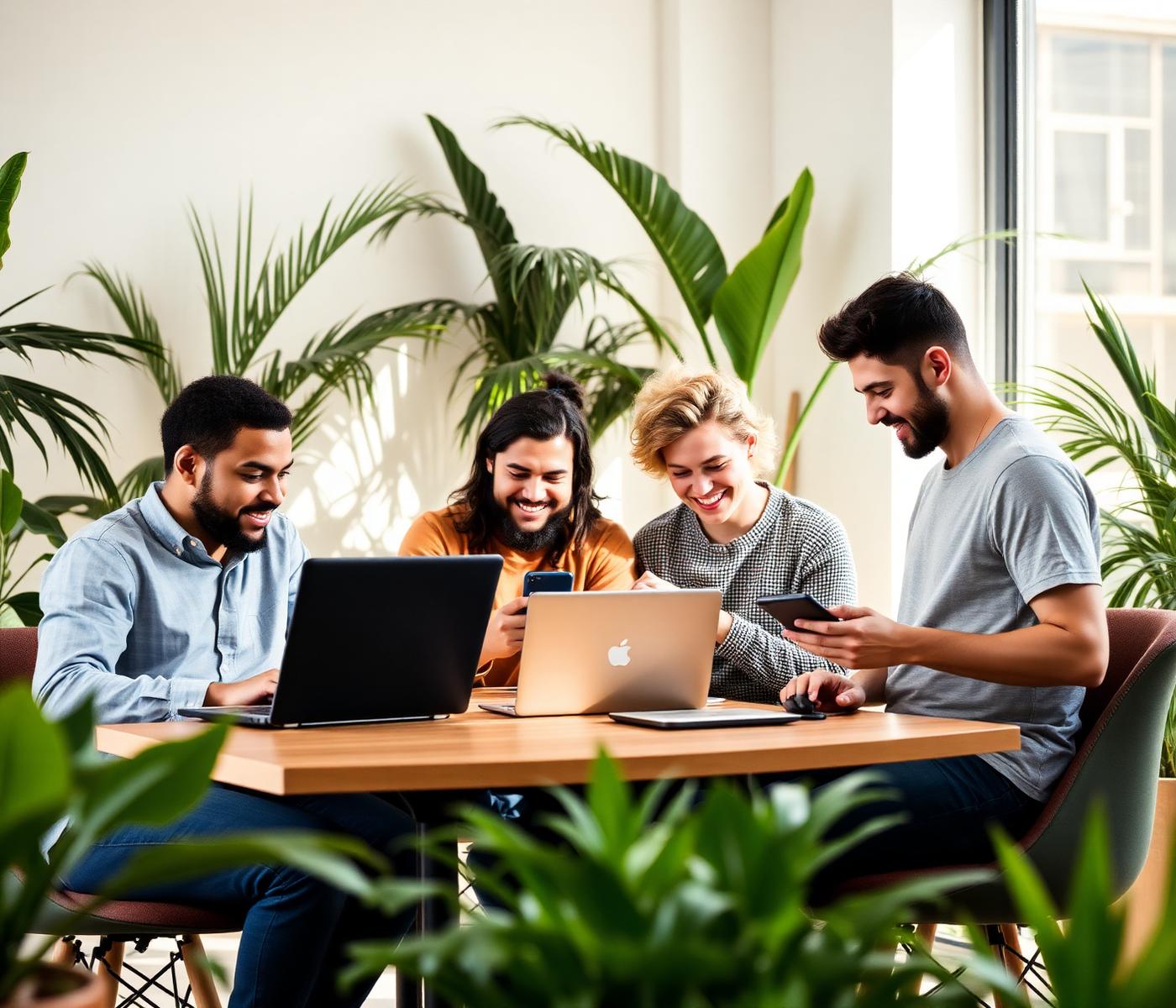 Go360Apps team collaborating in a bright modern studio